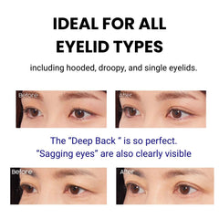 D-UP Hard adhesive double eyelid tape delivers a clean crease on oily lids.