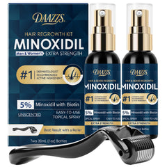 DAAZZS 5% Minoxidil spray application for easy daily use and potential hair growth support.