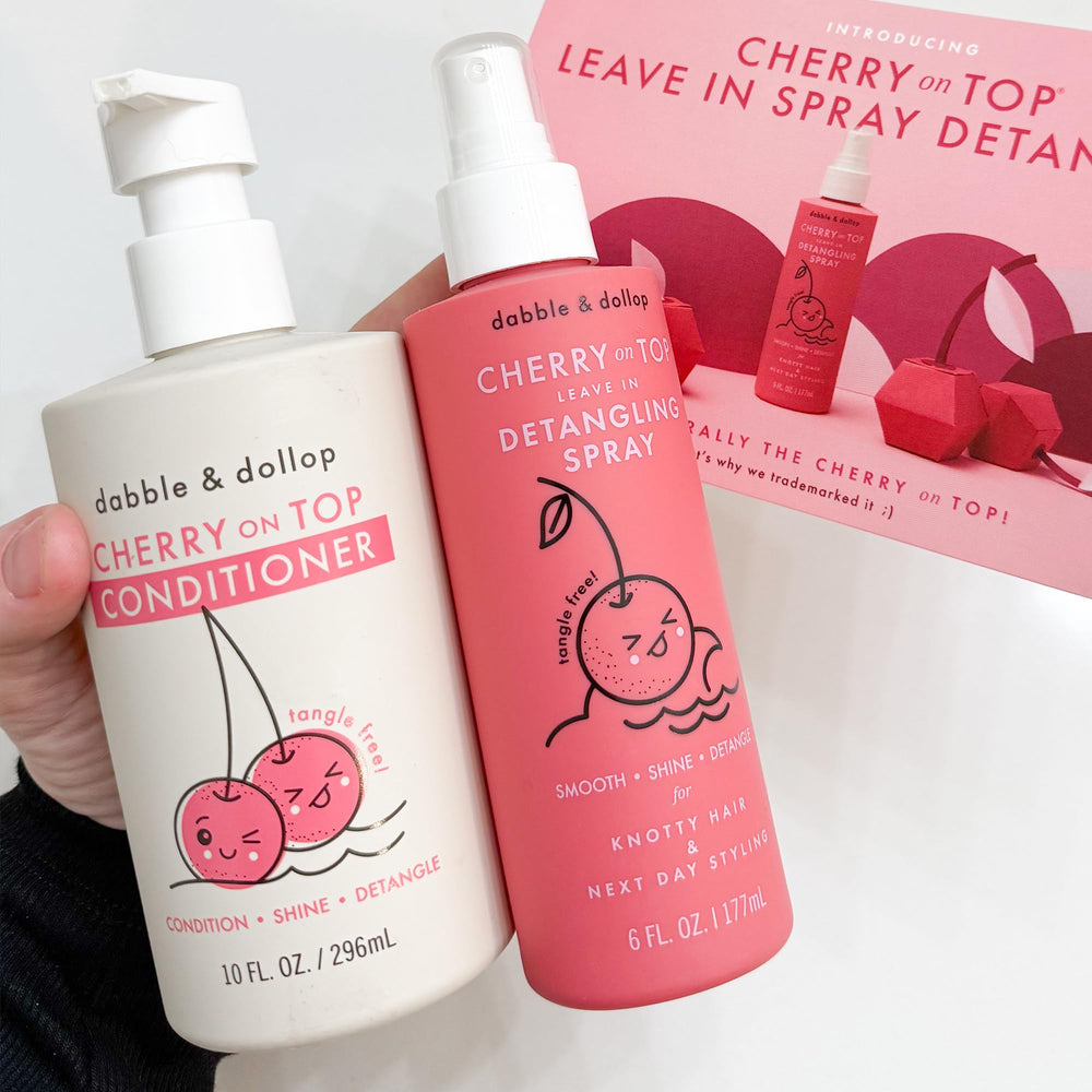 Dabble & Dollop Cherry on Top Works for all hair types and textures.