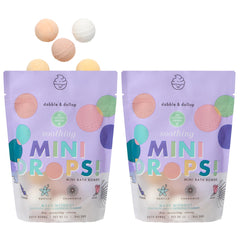 Dabble & Dollop mini bath bombs in resealable pouches keep scents fresh and easy to portion.