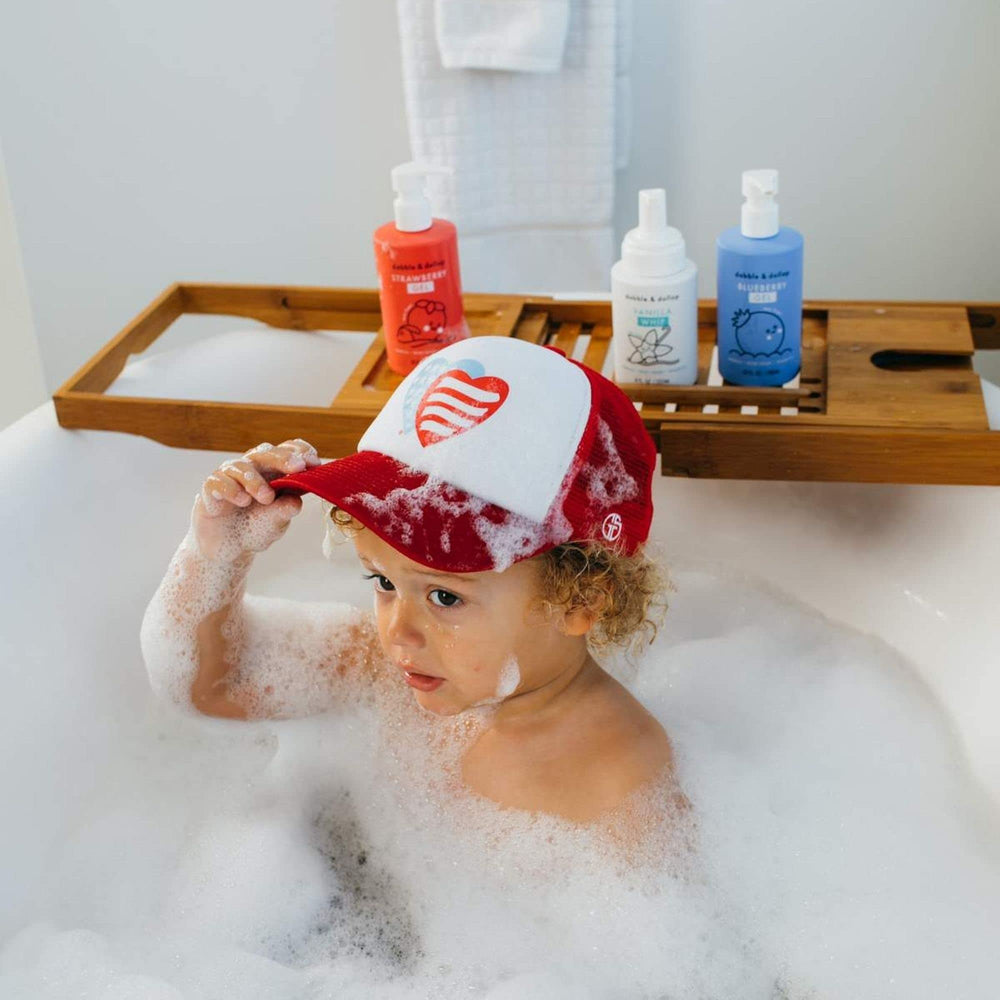 Dabble & Dollop Strawberry bottle invites fruity bath time fun