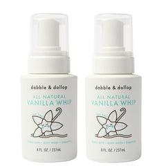Dabble & Dollop Vanilla Whip bottle, showcasing its 3-in-1 formula for kids.