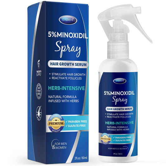 DABIDA minoxidil spray bottle front view for hair regrowth support