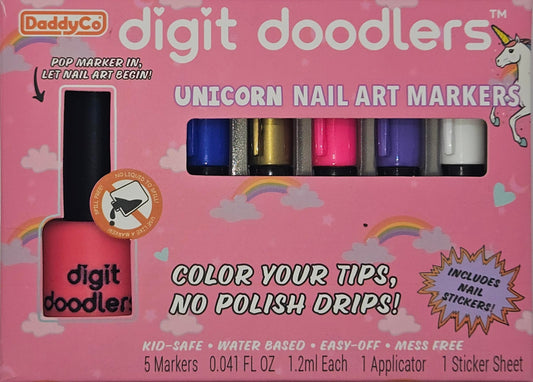 DaddyCo Unicorn Nail Markers provide safe, mess-free coloring for kids.