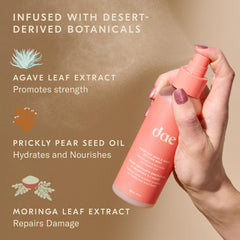 DAE Agave Dry Heat Protection Spray mist dispersing evenly for smooth, frizz-free styling.