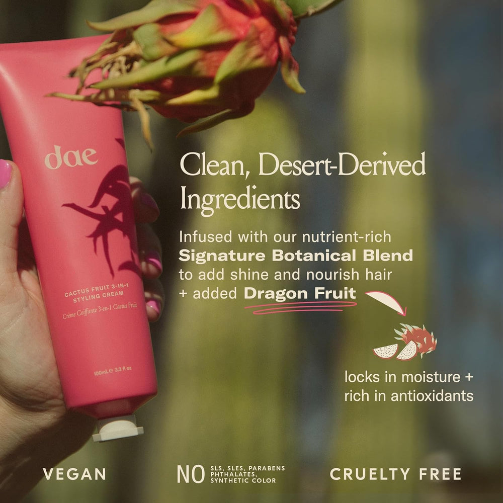 DAE Cactus Fruit 3-In-1 Styling Cream with recyclable packaging