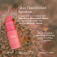 DAE Fairy Duster Mojave Yucca extract close-up on scalp balance