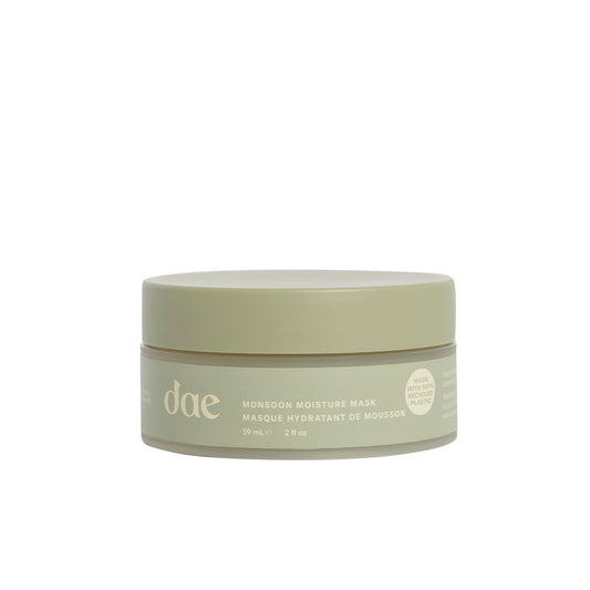 DAE Monsoon Moisture Mask jar showcasing deep hydration for glossy hair