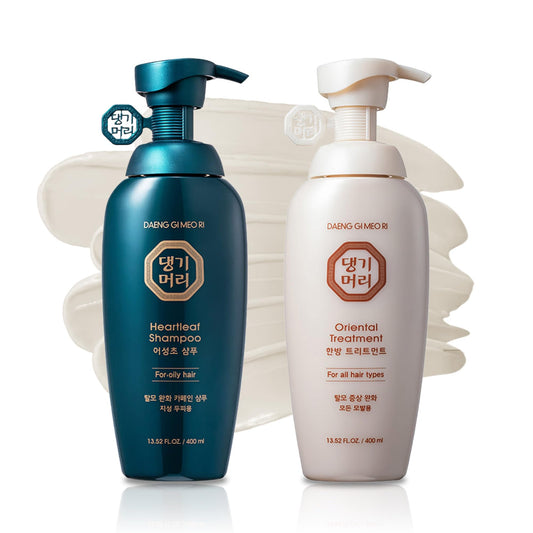 Daeng Gi Meo Ri hair loss set shampoo bottle highlights scalp cleansing benefits.