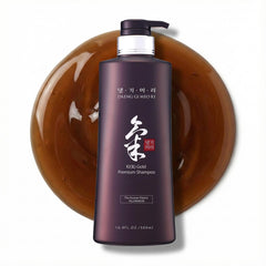 Daeng Gi Meo Ri Ki Gold Premium Shampoo bottle highlighting nourishing formula for hair.