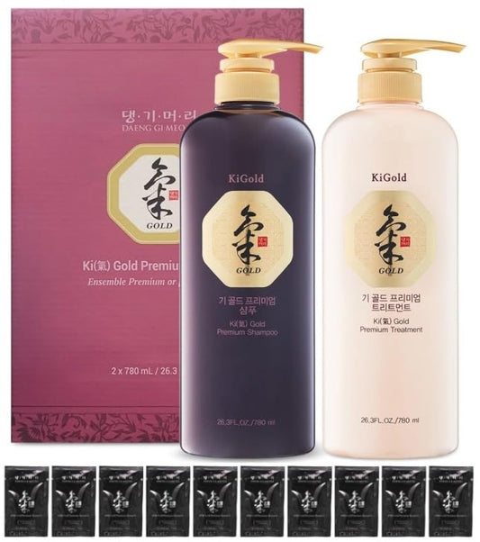 Daeng Gi Meo Ri Ki Gold Premium Shampoo bottle for daily scalp nourishment and fresh hair.
