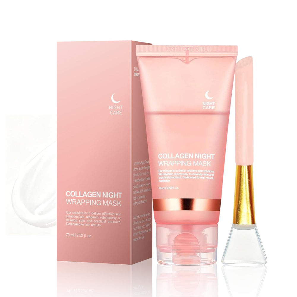 DaiLaiFu Collagen Night Wrap Mask bottle showing overnight hydration benefits.