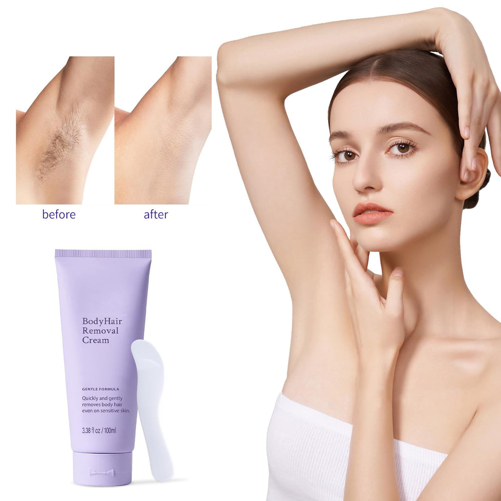 DaiLaiFu cream applied under the arm for gentle hair removal.