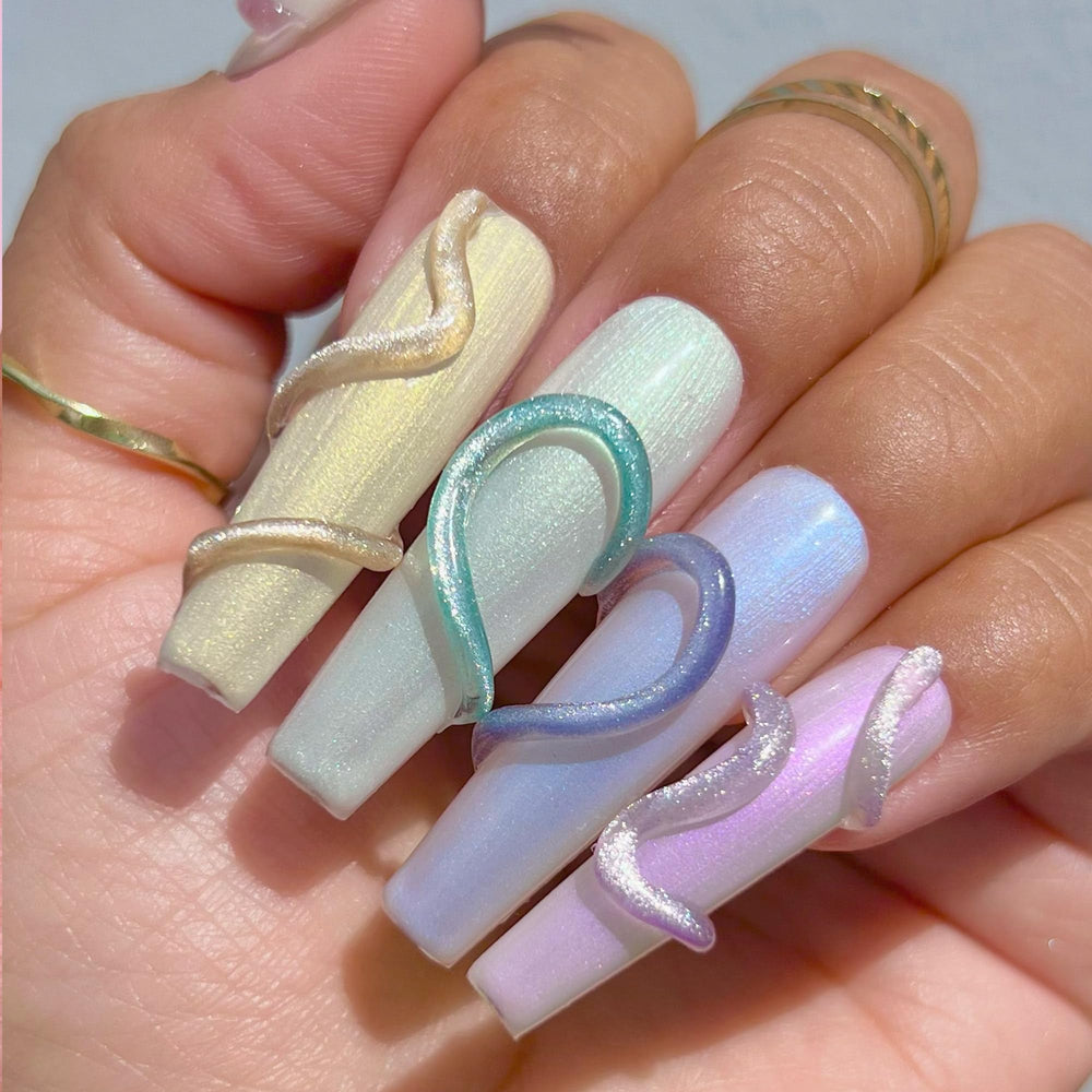 Daily Charme 3D Gummy Gelly on-nail design with sculpted 3D accents.