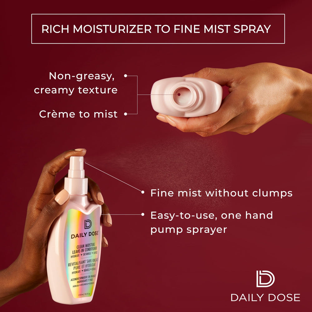 DAILY DOSE shine close-up highlighting restored smoothness and glow.