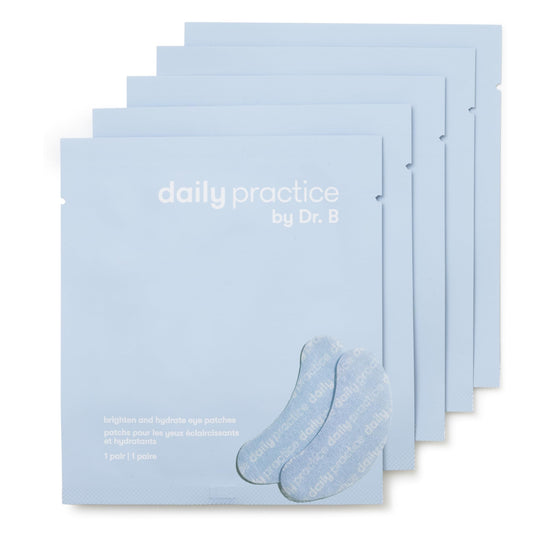 Daily Practice under-eye patches cooling for a refreshed look.