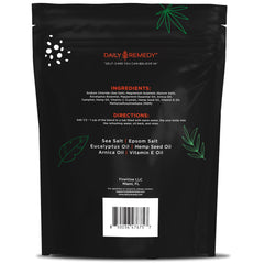 Daily Remedy Body Soak ingredients jar shows minerals and essential oils for soothing skin.