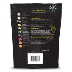 Daily Remedy Citrus Detox Foot Soak being poured highlights quick activation for a spa-like soak.