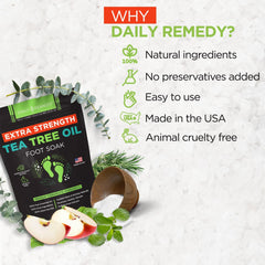 Daily Remedy foot care product packaging with clear branding and design.
