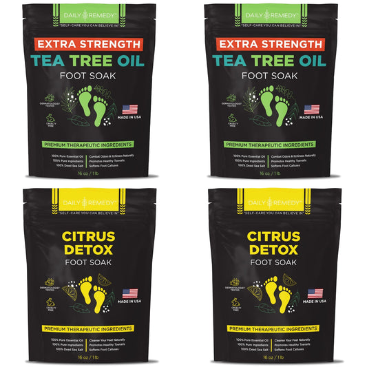 Daily Remedy Tea Tree Extra Strength foot soak bottle pour for a spa-like cleanse