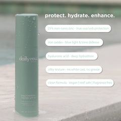 Vegan, cruelty-free DailyRou sunscreen signaled on packaging for clean care.