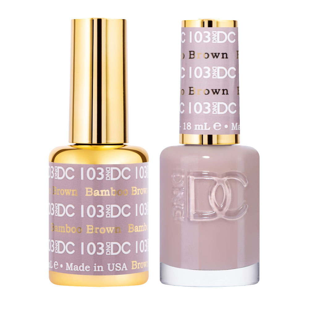 DAISY DND Bamboo Brown 103 gel bottle for a warm, earthy manicure.