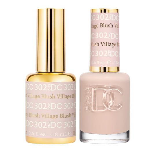 DAISY DND DC gel polish bottle pour in Blush Village for long-lasting color.