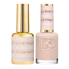 DAISY DND DC gel polish bottle pour in Blush Village for long-lasting color.