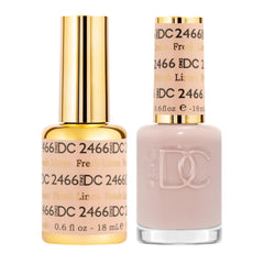 Daisy DND Fresh Linen 2466 gel polish bottle shows a sheer off-white pink finish for natural-looking nails.