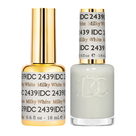 DAISY DND DC gel polish Milky White 2439 bottle for a chip-free, durable finish.