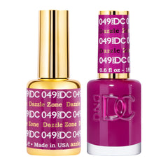 DAISY DND DC Gel Polish Set closeup of Purple Collection shade in 049 Dazzle Zone, rich pigment.
