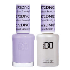 Daisy DND gel polish 572 Great Smoky Mountain swatch shows long-lasting lavender color.