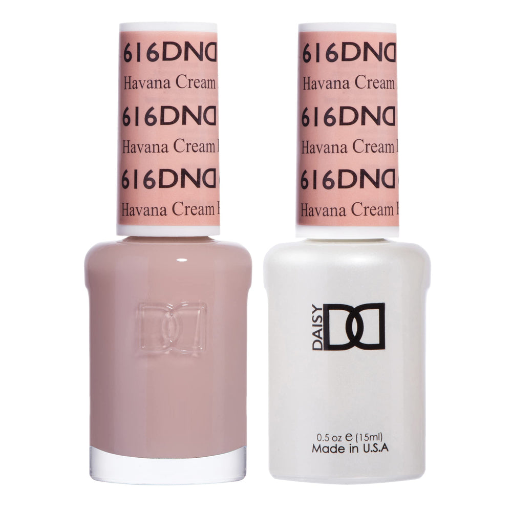 DAISY DND Havana Cream gel polish bottle showing taupe nude finish for a smooth manicure