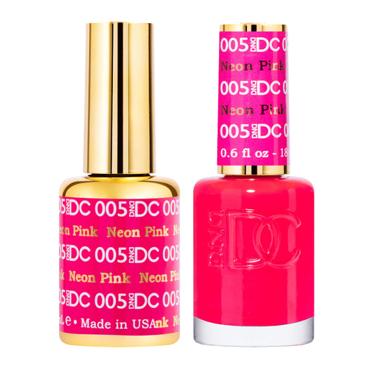 DAISY DND Neon Pink gel bottle close-up for vibrant color and long-lasting wear.