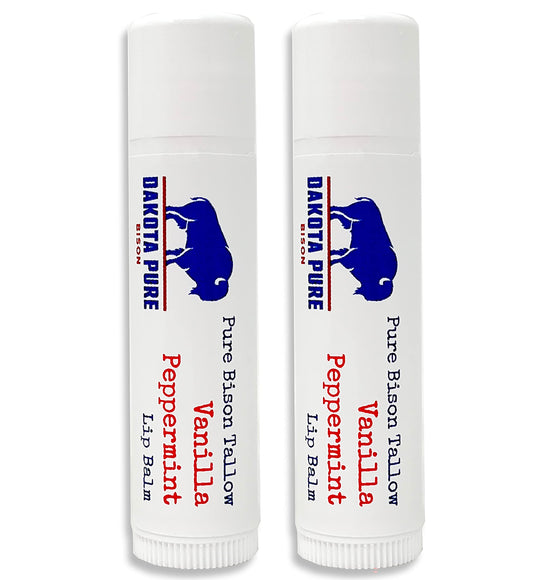 Dakota Pure Bison Tallow Balm set of 2 packaging shot, smooth daily lip care.