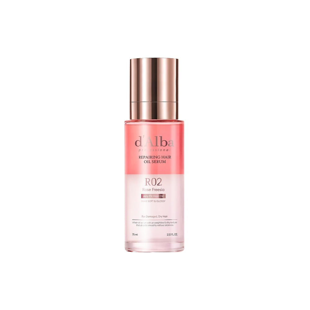 d'alba Piedmont professional repairing hair oil serum bottle close-up for premium nourishing care