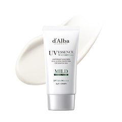 d'alba Piedmont Truffle Waterfull Sunscreen packaging highlights vegan, mineral formula for sensitive skin.
