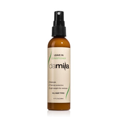 Damila Keratin Leave-In Conditioner Spray enhances shine and smoothness for all hair types.