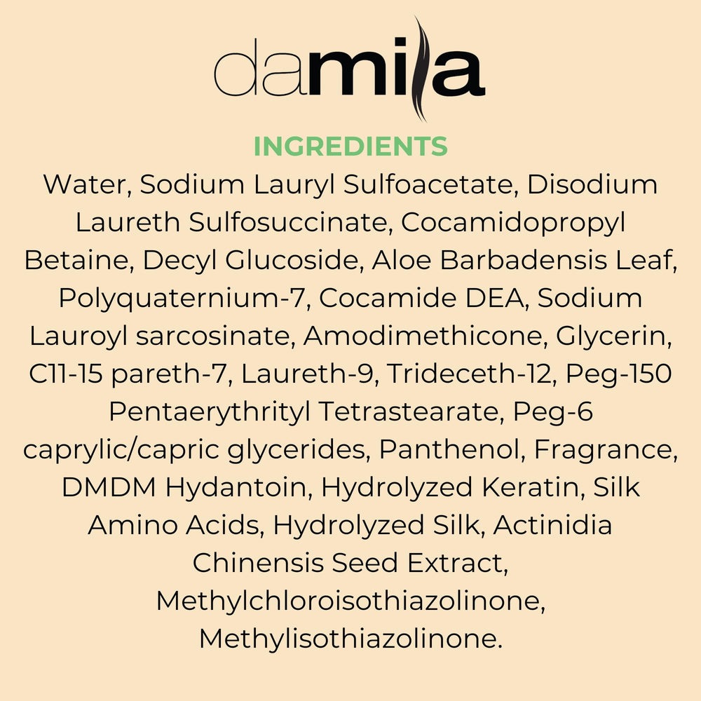 Damila shampoo hair care routine entry point suggests daily refresh and shine.