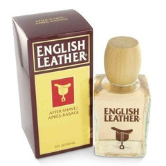 Dana English Leather aftershave bottle close-up enhances daily grooming with a classic masculine scent.