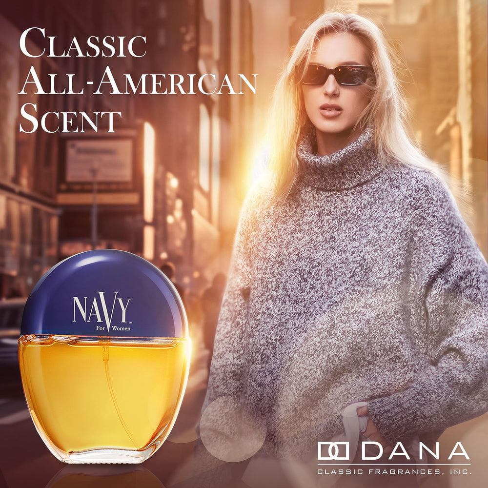 Dana Navy Cologne Spray cap close-up, showcasing timeless packaging.