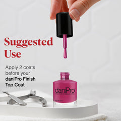 daniPro Lovely Lady nails shine with a high-gloss manicure.