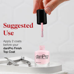 DaniPro Love is All swatch on fingernail demonstrates even color for nails and toes.