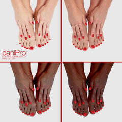 chip-resistant shine on nail with First Kiss red