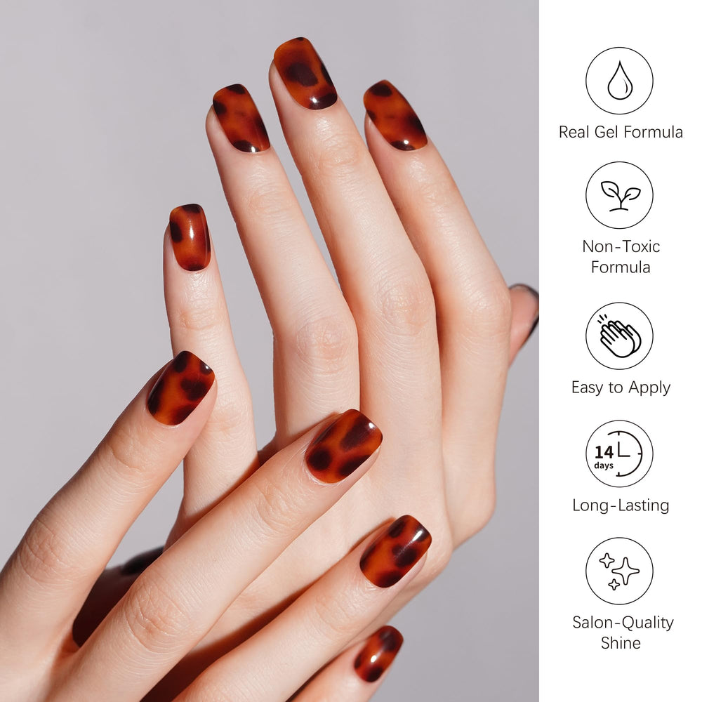 DANNI & TONI leopard print wraps ready to apply for instant manicure.
