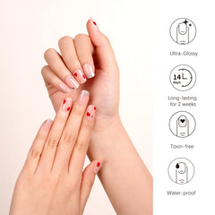 DANNI & TONI love-motif wraps adding romantic flair to nails