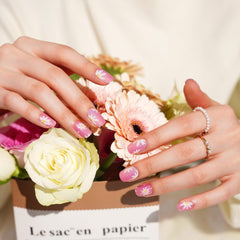 DANNI AND TONI nails before and after using gel wraps