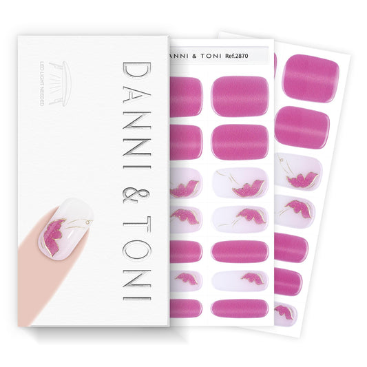 DANNI & TONI Pink Cat Eye Butterfly wraps for quick at‑home manicure