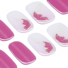 Applied wrap with butterfly accents on nails ready for curing