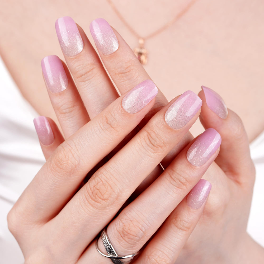 DANNI AND TONI lavender gradient gel nail strips for at-home salon-style nails.